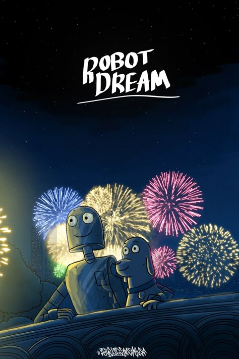 A robot and a dog watching fireworks at night. Roller Coaster Of Emotions, Robot Wallpaper, Movie Pic, Film Art, Me Tv, Roller Coaster, Character Design Inspiration, Amazing Stories, Art Inspo