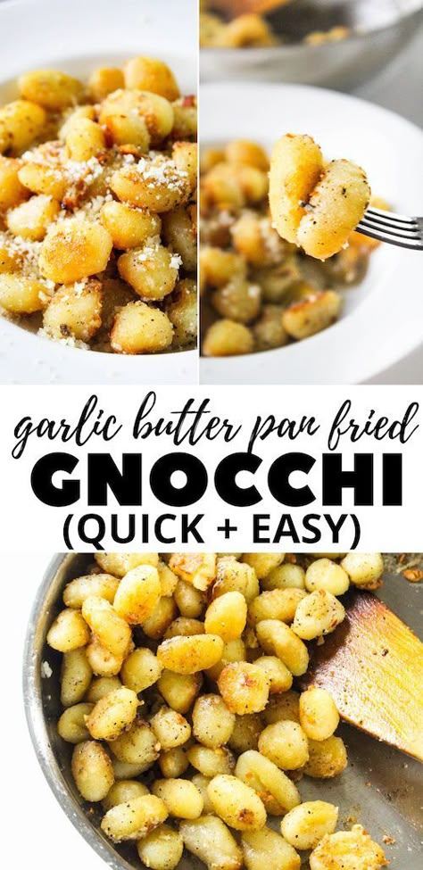 Simple Garlic Butter, Fried Gnocchi, Pan Fried Gnocchi, Gnocchi Sauce, Gnocchi Recipes Easy, Gnocchi Dishes, Cauliflower Gnocchi, Lunch Easy, How To Cook Gnocchi