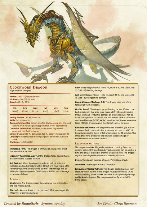 Clockwork Dragon Guerriero Samurai, Dnd Stats, Dungeon Master's Guide, Dungeons And Dragons 5e, D D Monsters, Dnd 5e Homebrew, Dnd Dragons, Dungeons And Dragons Game, Dnd Monsters