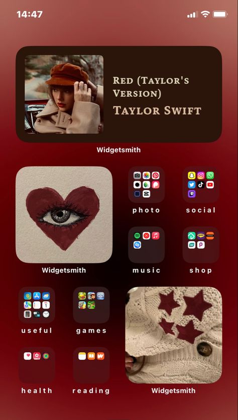 Red Taylor Swift İphone homescreen ideas Red Taylor Swift Homescreen, Taylor Swift Home Screen Layout, Taylor Swift Home Screen Ideas, Taylor Swift Homescreen Ideas, Taylor Swift Themed Phone, Taylor Swift Iphone Layout, Taylor Swift Phone Theme, Red Wallpaper Taylor Swift, Taylor Swift Homescreen Layout