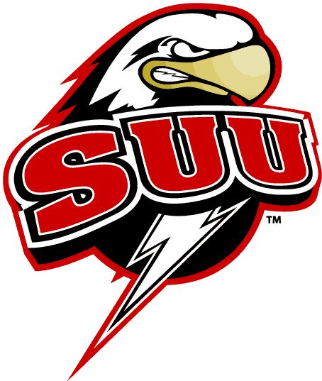 Southern Utah Thunderbirds Primary Logo (2002) - Angy Eagle with SUU and Lighting bolt Utah University, Football America, Cedar City, Team Mascots, University Logo, University Of Utah, College Logo, Southern Utah, Female Gymnast