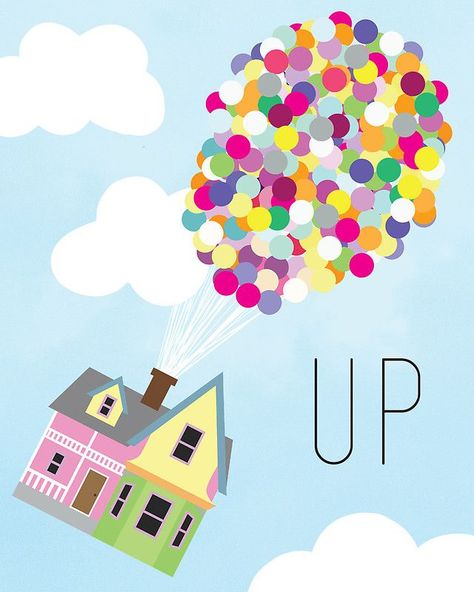 House from the movie UP Birthday Promposal, Up House Drawing, Up Movie House, Disney Up House, Disney Minimalist, Up Pixar, Up The Movie, Tema Disney, Disney Up