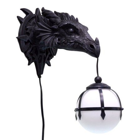 Ebros Large Sculptural Shadow Basilisk Dragon Wall Sconce Electrical Spherical Ball Lamp Fantasy Gothic Wall Plaque Decor - Walmart.com Gothic 1, Ball Lamp, Dragon Wall, Dragon Decor, Ball Lamps, Decorative Wall Plaques, Design Toscano, Dragon Design, Home Decor Lights