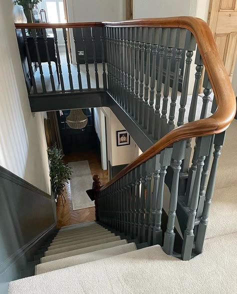 Hallway Stairs Decorating, 1930s Internal Doors, Hallway Wall Colors, Stairs And Hallway Ideas, House Hallway, Hallway Staircase, Hall And Stairs, Victorian Hallway, Hallway Landing