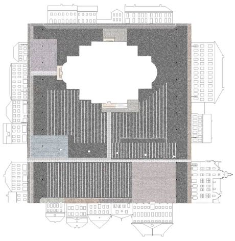 Stortorget – Caruso St John | levitateblog Caruso St John, Architectural Graphics, Master Thesis, Architectural Representation, Fountain Design, Site Plans, Model Drawing, Architectural Drawing, Architecture Presentation