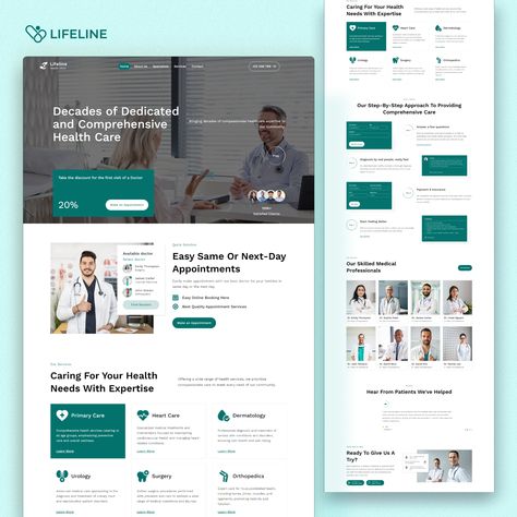 Lifelife : Health Clinic Website UI Design by Raddito Chiropractic Website Design, Website Ui Design, Health Clinic, Ui Design Website, Seo Strategy, Chiropractic, Online Presence, Professions, Do You Need