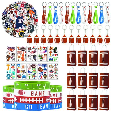 Football Gift Bags, Sales Collateral, Football Party Bags, Football Themed Party, Soccer Party Favors, Football Party Favors, Football Keychain, Football Party Supplies, Kids Party Gift