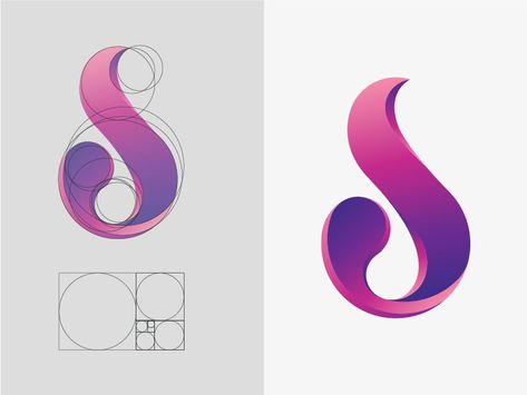 D+S Monogram construction (Golden Ration) by Pratik Patil Fantasy Branding, S Typography, Banner Reference, D Logo Design, Golden Ration, Adobe Illustrator Logo Design, Agriculture Logo, Adobe Illustrator Design, S Logo Design