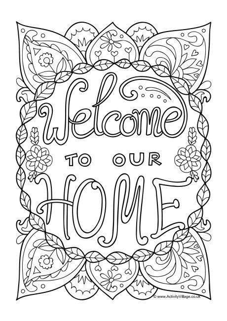 Home Coloring Pages, Super Mario Coloring Pages, Crayola Coloring Pages, Kindergarten Coloring Pages, House Colouring Pages, Love Coloring Pages, Colouring Page, Welcome To Our Home, Printable Adult Coloring Pages