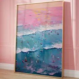 Surfing Poster Beach Wall Art Beachy Wall Art Pink Poster Surf Surf Decor Coastal Wall Art Printable Wall Art Pink Preppy Wall Art Surfing Poster, Beachy Wall Art, Surf Painting, Poster Beach, Preppy Wall Art, Girly Decor, Surf Poster, Pink Preppy, Surf Decor