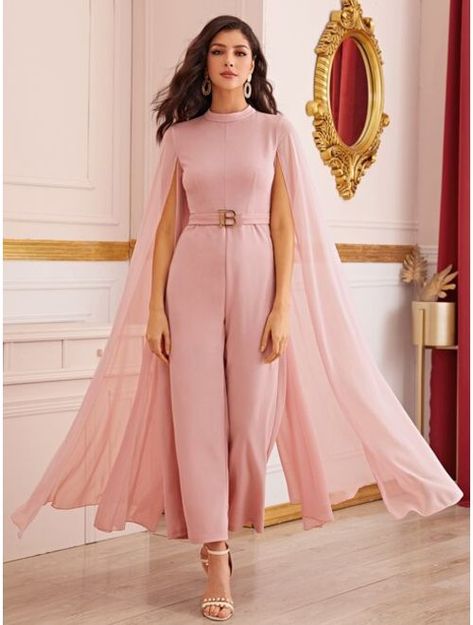 I love it especially the style! The actual material is very beautiful. Excellent and elegant piece 😘❤️ #jumpsuit Aesthetic Dress Outfit, Women Cape, Fancy Jumpsuit, Palazzo Jumpsuit, Classy Jumpsuit, Soiree Dress, Winter Dress Outfits, Fall Dress Outfit, Designer Jumpsuits