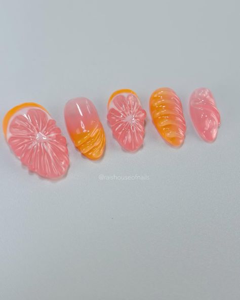 Grapefruit press on nails 🍊. All my designs can be personalized! If you want to change the colors or make slight changes just send me a message before you place your order #pressonnails #nailsnailsnails #smallbusiness #pressonnailsforsale #pressonnailsofinstagram Grapefruit Nails, Send Me A Message, Place Your Order, Nail Artist, Send Me, Grapefruit, Cute Nails, Press On Nails, Nail Inspo