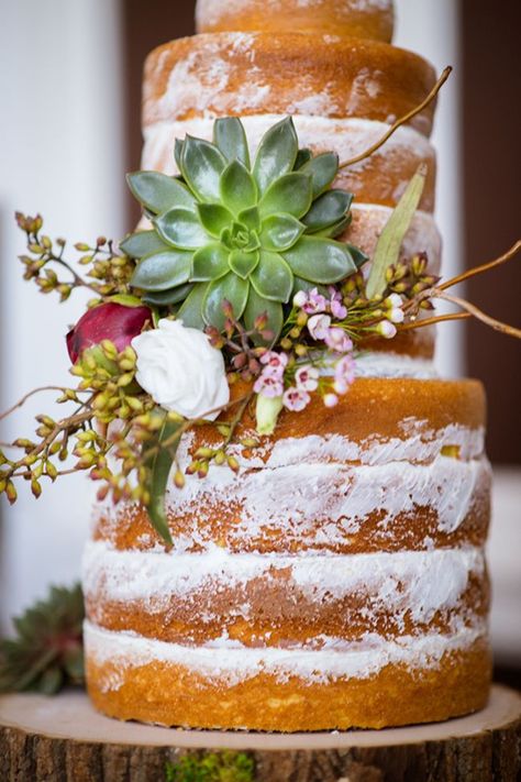 fab succulent styled naked wedding cake ideas Succulent Wedding Cakes, Succulent Cake, Naked Cakes, Succulent Wedding, Wedding Cake Designs, Wedding Desserts, Pretty Cakes, Wedding Food