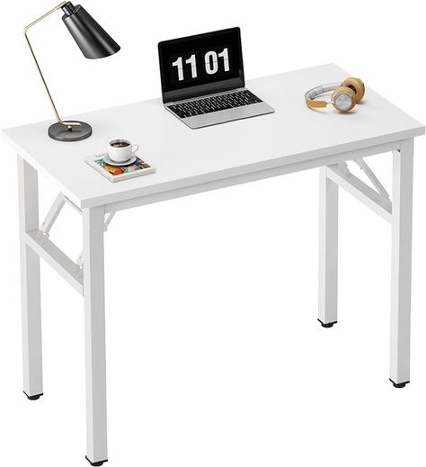 Amazon.com: Need Small Computer Desk 31.5 inches Folding Table No Assembly Sturdy Small Writing Desk Folding Desk for Small Spaces, White : Home & Kitchen Small Computer Table, Epoxy Spray Paint, Spray Paint Techniques, Desk Leg, Cat Apartment, Small Writing Desk, Small Computer Desk, Particle Wood, College Dorms