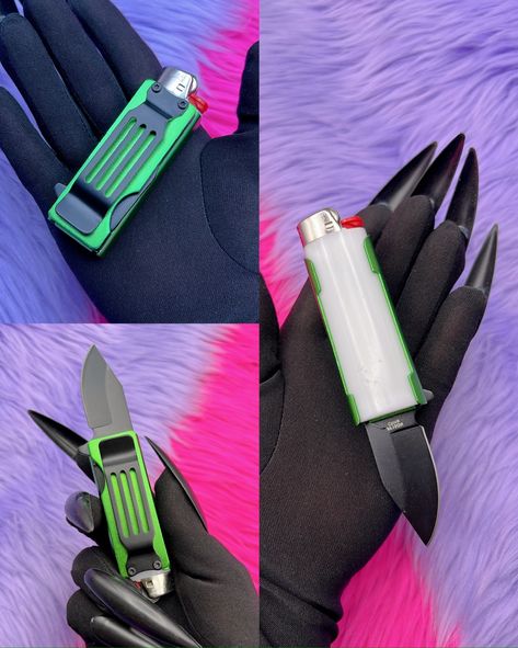 Upgrade your collection with our high-quality self-defense tools. Fast and discreet delivery guaranteed. 🗡️💨 Self Defense Gadgets, Amanda Core, Knife Party, Western Bedroom Decor, Western Bedroom, Cool Lighters, Pretty Knives, Butterfly Knife, Goth Hair