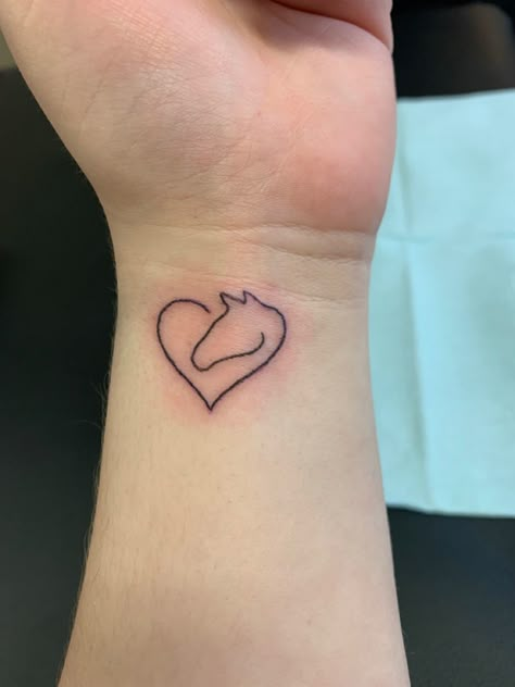 Horse Head Heart Tattoo, Horse And Heart Tattoo, Small Horse Head Tattoo, Semicolon Tattoo Horse, Horse Hoof Print Tattoo, Horse Head Tattoo Design, Mini Horse Tattoo, Cute Horse Tattoos, Horse Tattoo Ideas Small Simple