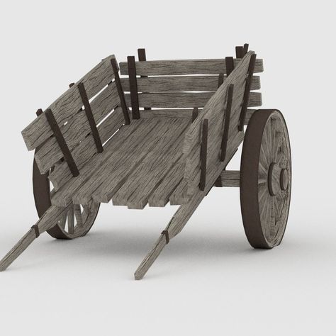 Horse Wagon, Wooden Cart, Old Wagons, Wooden Wagon, Free To Use Images, Door Design Modern, Miniature Diy, Hand Art, Low Poly