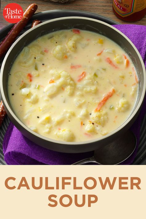 Cauliflower Soup Recipes, Soup And Stew, Cauliflower Soup, Cheesy Recipes, Soup And Sandwich, Idee Pasto Sano, Easy Soups, Easy Soup Recipes, Cauliflower Recipes