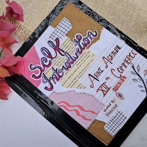 Front Name page ! ✅️Available in all colors✅️ . #intropage #namepage #aethstetic #journal Introduction Page For Project, Self Introduction, Introduction Page, School Book Covers, Journal Books, Diy Journal Books, Diy Journal, All Colors, Book Journal