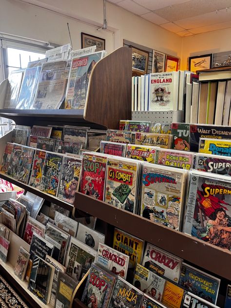 Comic Books Aesthetic, Comic Book Aesthetic, 80s Retro Aesthetic, Public Library Design, Nerd Aesthetic, Archie Comic Books, Batman Comic Books, Book Wall Art, Superman Comic