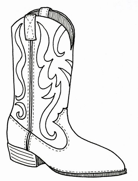 Cowboy Boot Coloring Pages Free, from Education Coloring Pages blogs #coloring #coloringpages #printable Boot Drawing, Boot Clipart, Cowboy Boots Drawing, Cowboy Clipart, Cowboy Quilt, Boots Print, Wilde Westen, Chapeau Cowboy, Clipart Free