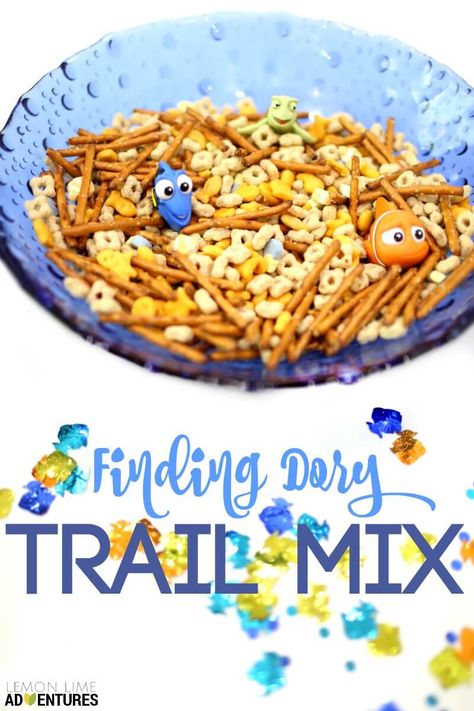 Finding Dory Trail Mix for Party Snacks Egg Cup Recipes, Finding Dory Birthday Party, Trail Mix Recipe, Dory Birthday Party, Cup Recipes, Finding Dory Birthday, Egg Cups Recipe, Superhero Ideas, Dory Birthday