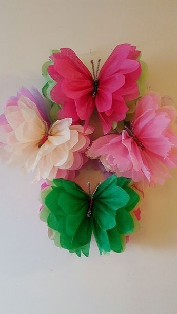 Paper Projects Diy, Tissue Paper Flowers Diy, Wedding Wall Art, Diy Flores, How To Make Origami, Paper Butterflies, Paper Butterfly, Paper Flowers Craft, Tissue Paper Flowers