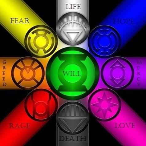 Shades of Infinity Gems....LOL Green Lanterns, Comics Logo, Lantern Corps, Green Lantern Corps, Univers Dc, Trash Polka, Arte Dc Comics, Marvel Vs Dc, Dc And Marvel