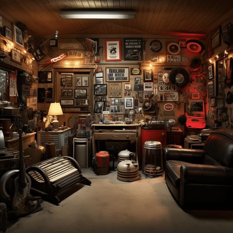 17 Budget-Friendly Garage Man Cave Ideas to Steal - HearthandPetals Man Cave Interior Ideas, Vintage Garage Ideas, Garage Man Cave Ideas, Man Cave Inspiration, Small Man Cave, Man Cave Living Room, Garage Workshop Layout, Retro Garage, Man Cave Ideas