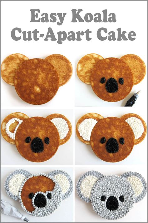 Diy Koala Cake, Koala Bear Cupcakes, Koala Bday Party, Easy Koala Cake, Koala Birthday Cake Ideas, Koala Printables Free, Easy Cute Cake Ideas, Koala Cupcakes For Kids, Koala Cake Pops