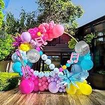 Musical Theme Birthday Party Decorations, 80s Disco Party, Rock And Roll Party Decorations, Disco Ball Balloons, Flower Wall Decor Diy, Ball Balloons, Balloon Decorations Diy Tutorials, Balloon Inspiration, Prom Decorations