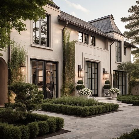 Amy is getting ready to begin the building and selection process for her very own custom home here in Tennessee. So we thought we would let… | Instagram Modern French House Exterior, Modern French Country Exterior Homes, Own House, Modern German House, Modern French Country House Exterior, Timeless House Exterior, Modern French House, Transitional House Exterior, Country House Exterior