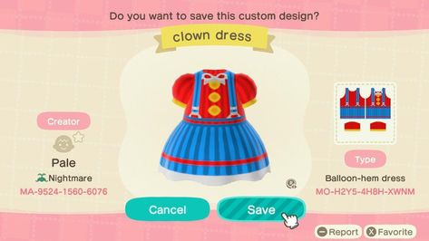 Acnh Clown Face Paint, Animal Crossing Clowncore, Acnh Clowncore, Kidcore Island, Acnh Halloween, Acnh Kidcore, Jester Outfit, Clown Face Paint, Acnh Outfits