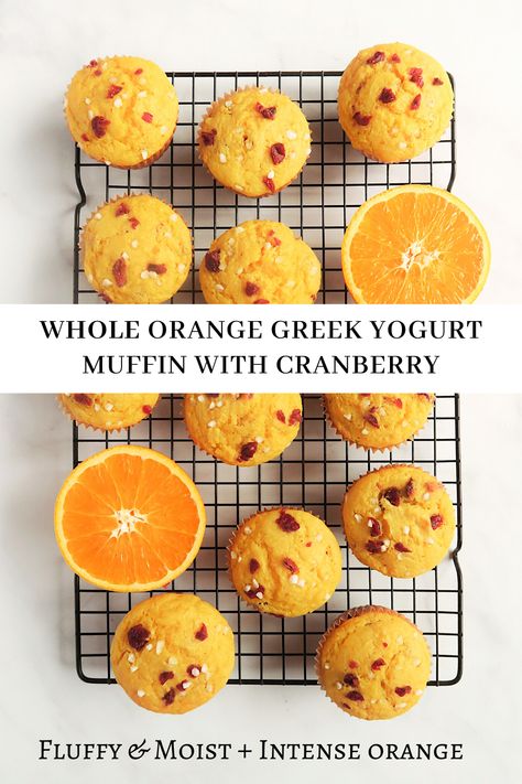 Muffins Yogurt, Yogurt Muffin, Orange Muffin Recipe, Recipes Unique, Greek Yogurt Muffins, Lunchbox Recipes, Yogurt Muffins, Orange Muffins, Pearl Sugar