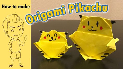 How to make Origami PIKACHU | Paper Pokemon | Step by Step Tutorial Paper Pokemon, Origami Pikachu, Pokemon Step By Step, Paper Folding Art, How To Make Origami, Paper Folding, Youtube Video, How To Make An, Takeout Container