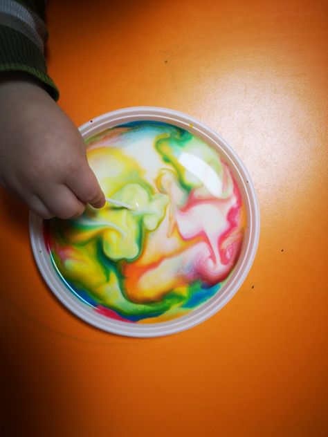 A Milk Rainbow      by katciaJanuary 28, 2020   This rainbow milk science experiment is very popular. And for good reason. Also called milky fireworks, erupting colors, magic milk, tie-dyed milk– this is very possibly both the easiest and most beautiful science experiment out there. Milk Science Experiment, Rainbow Milk, Magic Milk, Teacher Magazine, Kindergarten Activity, Science Experiment, Kindergarten Activities, Science Experiments, Tie Dyed