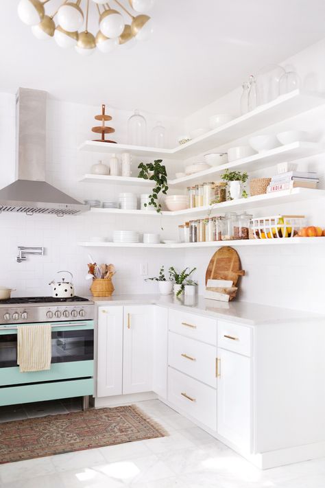 Workshop Setup, Modern Kitchen Canisters, White Shelving, Small Kitchen Renovations, Kitchen Cabinet Organization Ideas, Kitchen Goals, Kitchen Tour, Best Kitchen Cabinets, Pantry Shelving