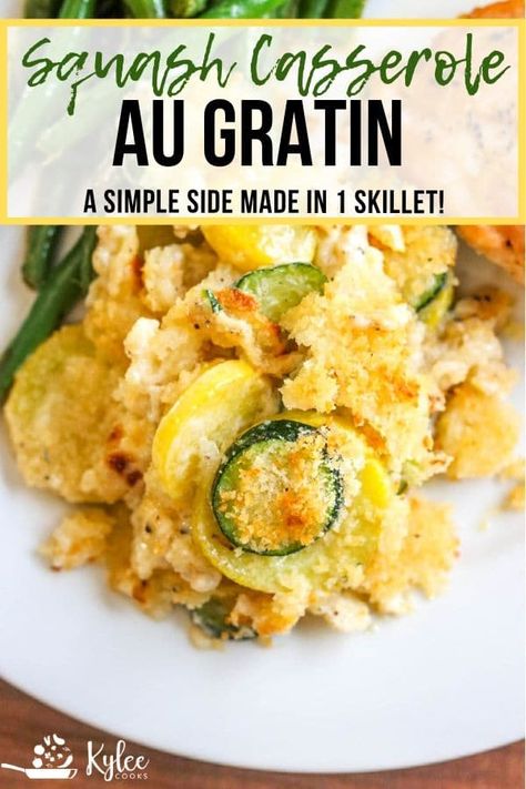 Squash Au Gratin, Zucchini And Squash, Squash Casserole, Dinner Side Dishes, Summer Side Dishes, Dinner Sides, Low Carb Recipes Dessert, Squash Recipes, Pot Meals