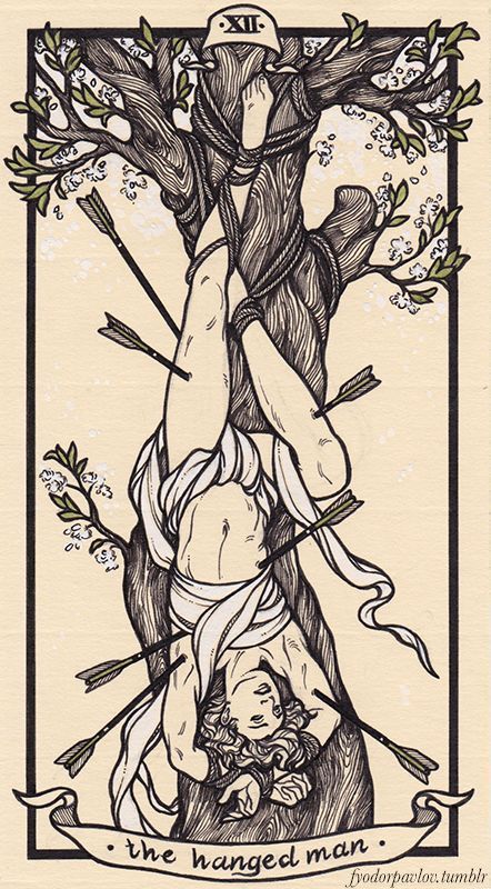 Fyodor Pavlov, Tarot Cards Art Illustration, Kartu Tarot, Hanged Man Tarot, Tarot Tattoo, Tarot Card Tattoo, Hanged Man, Major Arcana Cards, The Hanged Man