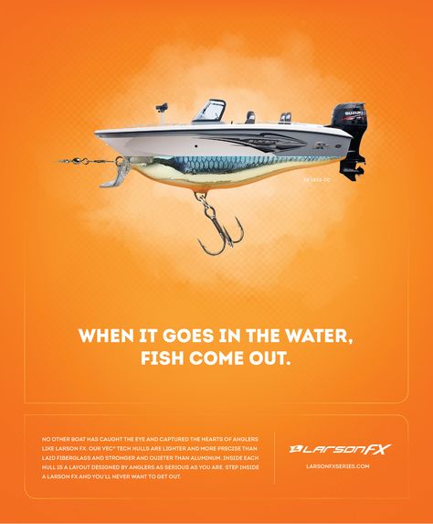 Larson Boat Group: Boat Lure FX Online Campaign Boat Advertising Design, American Advertising, Advertising Awards, Online Campaign, Water Sport, Creative Ads, Water Crafts, Fishing Boats, Old Town