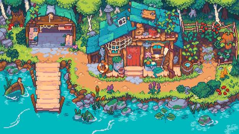 Idle Game, Pixel Art Landscape, Kare Kare, Piskel Art, Pixel Art Tutorial, Arte 8 Bits, 2d Game Art, Cool Pixel Art, Pixel Art Characters