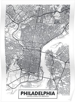 Vector poster map city Philadelphia Poster Philadelphia Poster, Philadelphia Map, Vector Poster, Gift Season, City Map Poster, City Maps, Map Poster, Poster Size, City Map