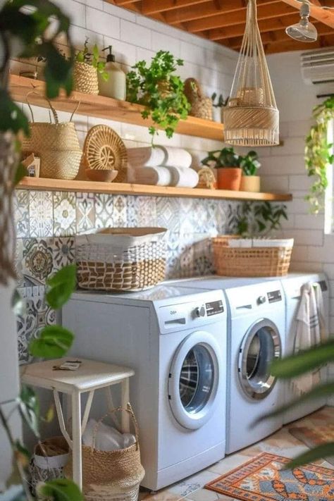 Boho Laundry Room, Aesthetic Color Palette, Laundry Room Decor Ideas, Laundry Room Organization Ideas, Landry Room, Pantry Laundry Room, Dream Laundry Room, Rose House, Laundry Room Layouts