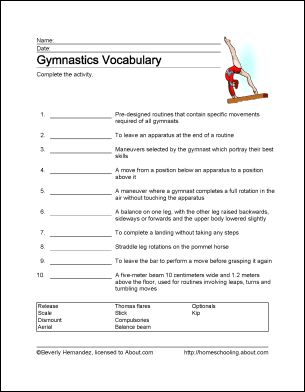 Gymnastics Wordsearch, Vocabulary, Crossword, and More Basketball Worksheets, Gymnastics Games, Gymnastics Drills, Gymnastics Coach, Basketball Rules, Basketball Coaching, Printable Sports, Free Basketball, Gymnastics Coaching