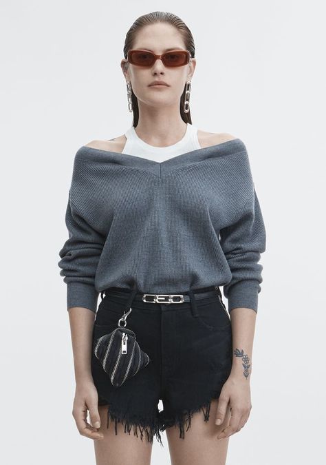 T by ALEXANDER WANG OFF-SHOULDER TANK SWEATER TOP Adult 12_n_e Alexander Wang Sweater, Tank Sweater, Ready To Wear Fashion, Accessories Bags Shoes, Layering Outfits, Accessories Bags, T By Alexander Wang, Bags Shoes, Alexander Wang