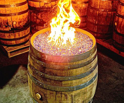 Diy Barrel Fire Pit, Diy Whiskey Barrel, Wine Barrel Fire Pit, Diy Whiskey, Barrel Fire Pit, Barrels Diy, Wine Barrel Table, Diy Outdoor Fireplace, Fireplace Kits