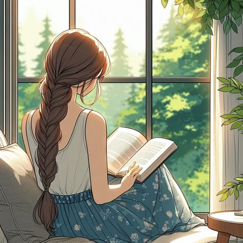 Girly Art Illustrations Life, Hilarious Dogs, Cute Owls Wallpaper, Girl Reading Book, Beautiful Wallpapers Backgrounds, Girly Art Illustrations, Girl Reading, Cute Easy Drawings, Dreamy Art