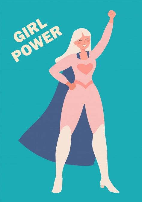 International women's day. illustration of a girl in a superhero costume. the struggle for freedom, independence, equality. Women's Day Illustration, Superhero Illustration, Girl Superhero Costumes, Happy Teachers Day Card, Teachers Day Card, Superhero Costume, Day Illustration, Girl Empowerment, International Women’s Day