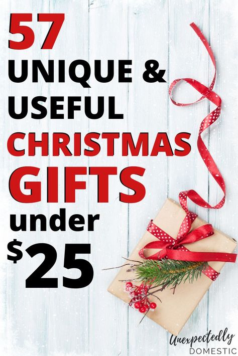 This list of unique Christmas gift ideas are all under $25! They make cheap and easy Secret Santa gifts for coworkers or friends. Whether you're looking for cute ideas for women, want to give funny presents to the guys in your office, or give something nice to Mom or Dad. These $25 Christmas gift ideas are really fun and creative. Perfect for teacher holiday gifts, or try them for your Secret Santa gift exchange this year! #secretsantagifts #giftguide #christmasgiftideas #cheapgiftideas Secret Santa Gifts For Coworkers, Unique Christmas Gift Ideas, Best Secret Santa Gifts, Teacher Holiday Gifts, Secret Santa Gift Exchange, Unisex Christmas Gifts, Frugal Christmas, Men's Gifts, Christmas Neighbor