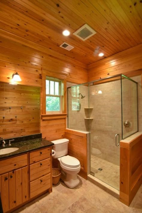 Small Cabin Bathroom, Log Home Bathrooms, Rustic Bathroom Remodel, Mold In Bathroom, Simple Bathroom Decor, Cabin Bathroom, Cabin Bathrooms, Rustic Bathroom Designs, Rustic Bathrooms